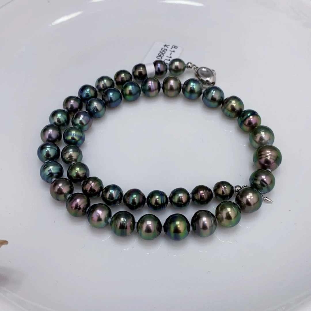 海水珍珠颈饰未镶嵌v****y大溪地项链8.1-11.5兰