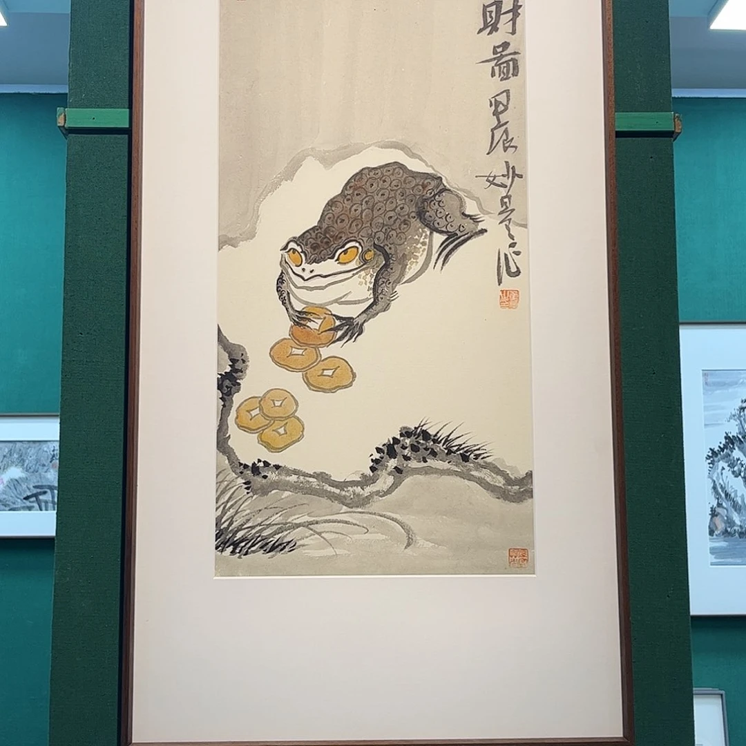 国画董亮带框精装裱