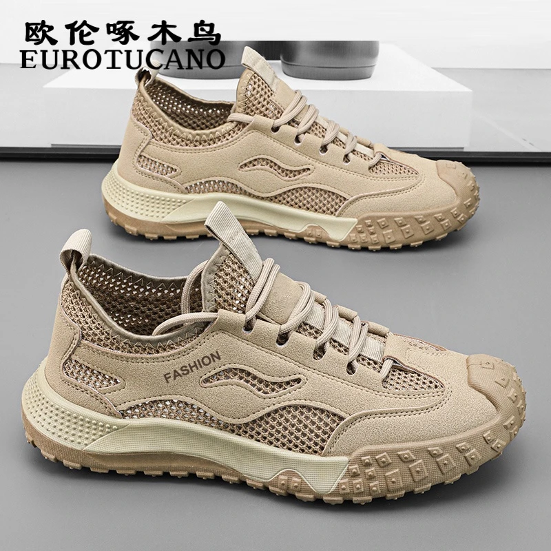 欧伦啄木鸟EUROTUCANO男鞋夏季透气网面鞋子男款休闲工装运动鞋