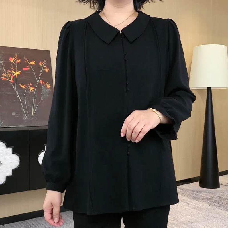 苏迷大码2025新款时尚感衬衣显瘦减龄百搭纯色衬衫中国风上衣女