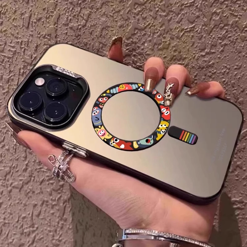 磁吸小怪兽适用苹果16promax手机壳新款男女彩绘iphone15创意个性