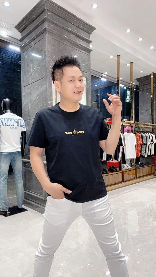 545夏季新款男士丝光液氨小战码短袖