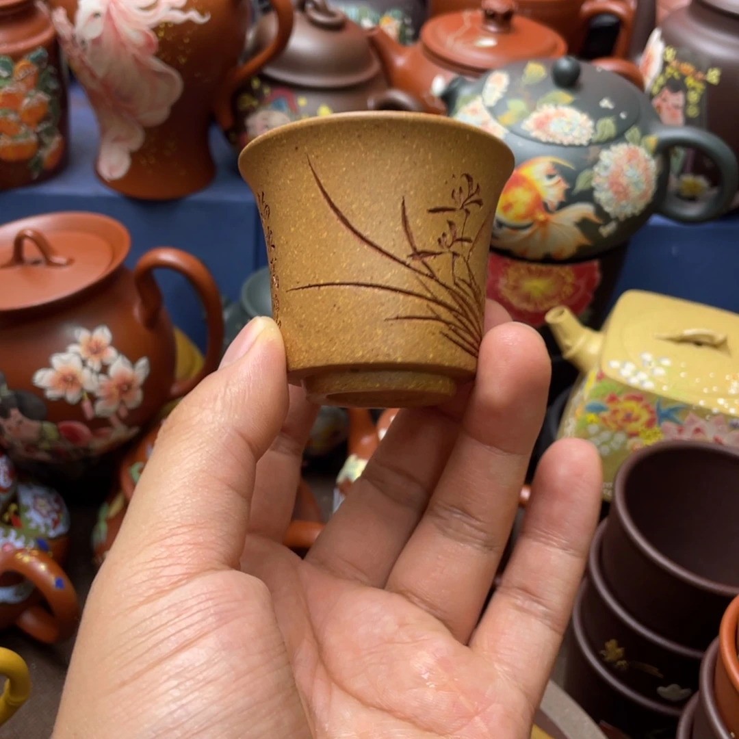 红泥茶杯紫砂主人杯50cc