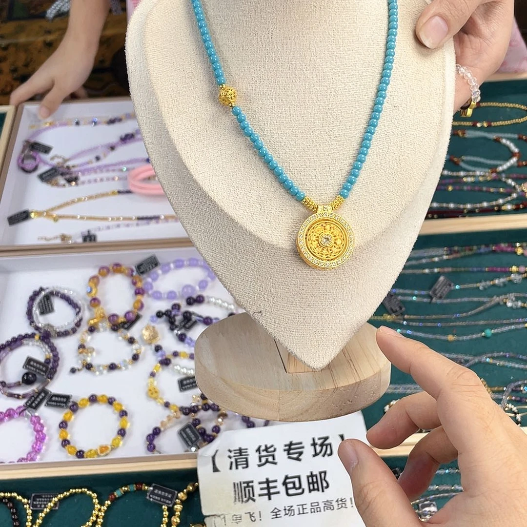 水晶手链银S925镀金镶嵌