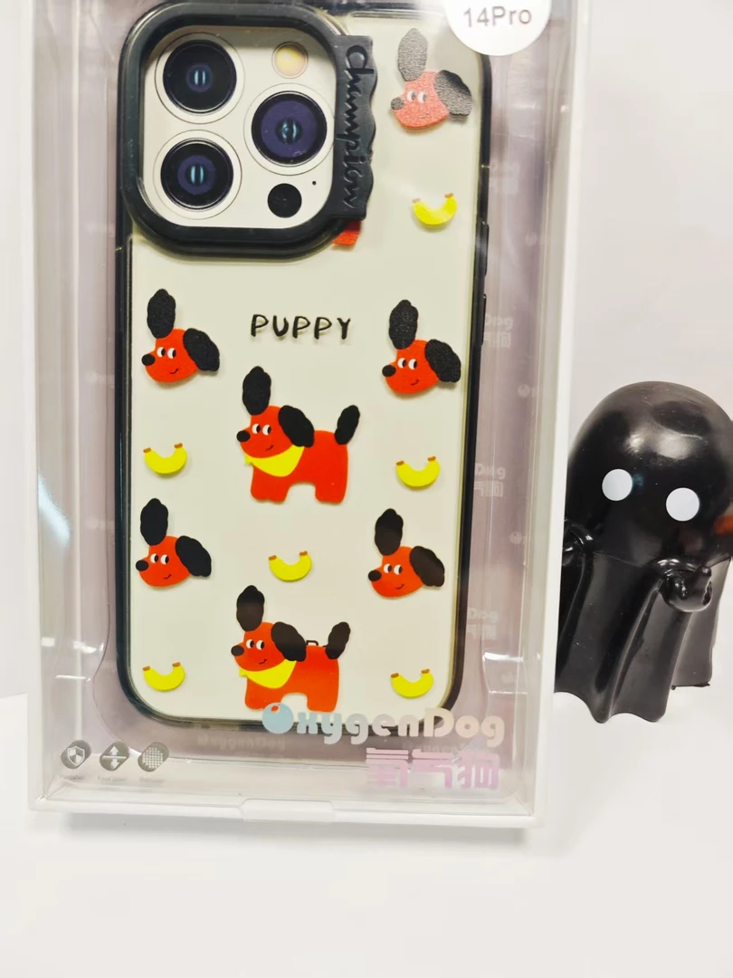 高颜值透明涂鸦卡通苹果14pro型号手机壳