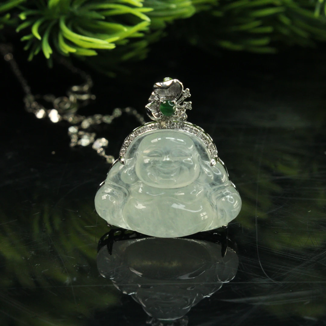 ZB22天然缅甸翡翠A货高冰种佛公套链/700691嘉禾臻宝拍卖