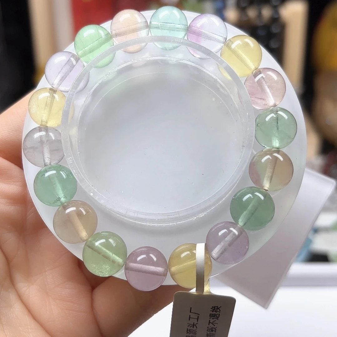 水晶手链未镶嵌彩萤石11.3