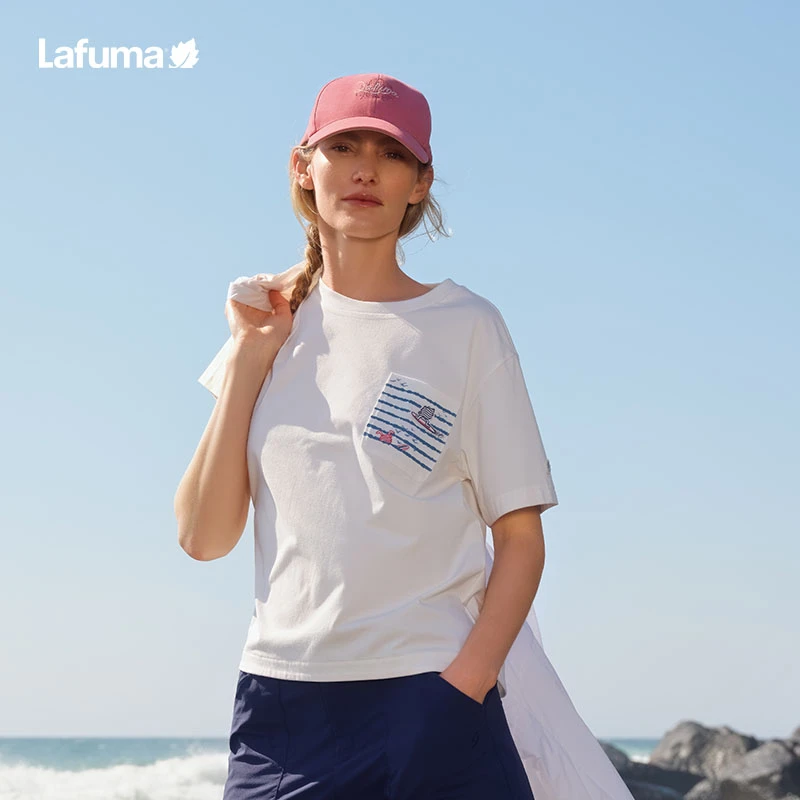 LAFUMA乐飞叶25户外夏季凉感短袖T恤女海军风运动圆领衣LFTS5BS61