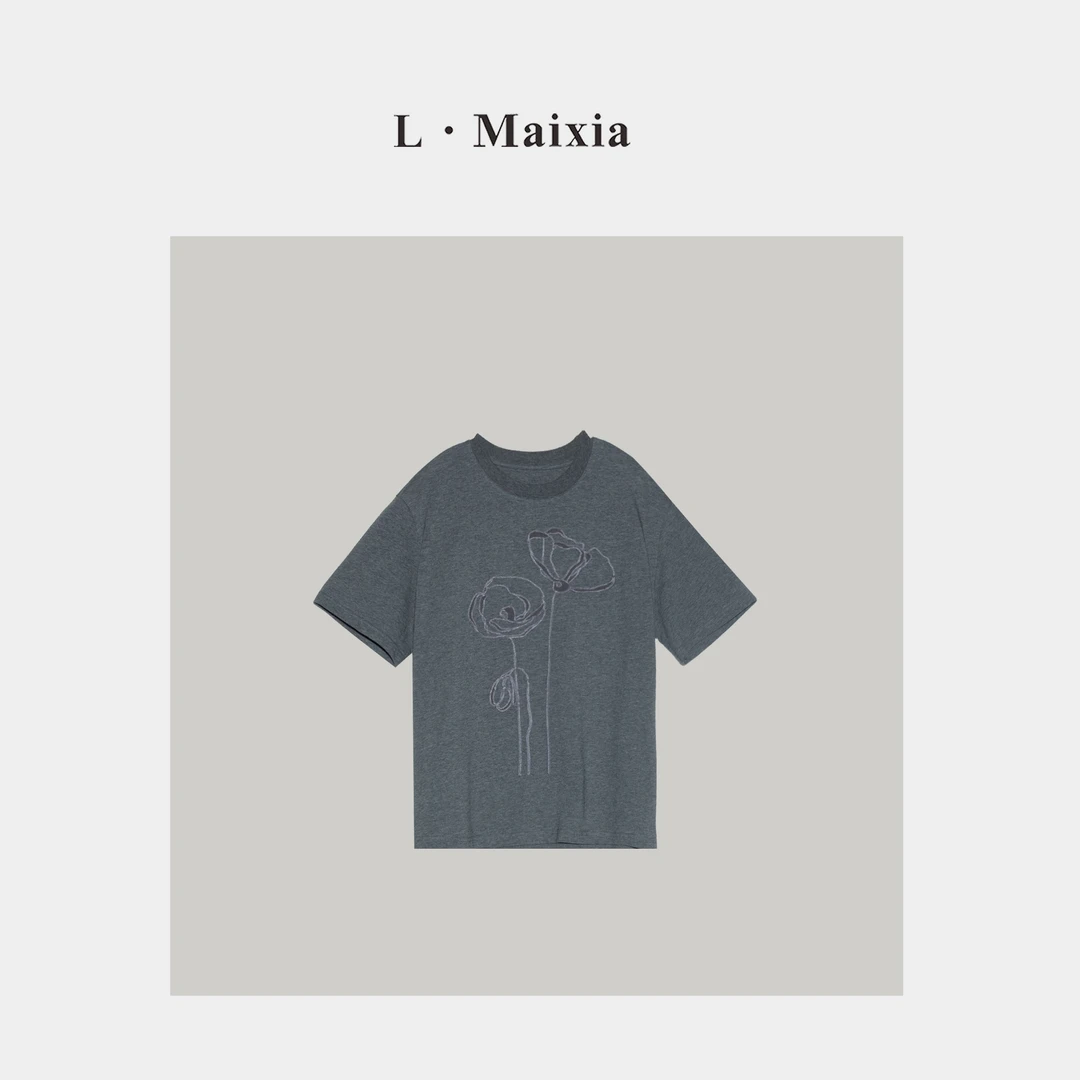 L.MAIXIA/露·玛莉先2025女士T恤ZX-25626