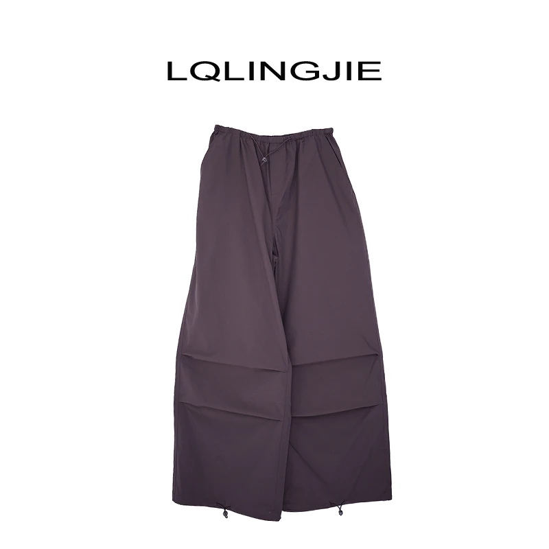 【Q-俏俏】 春秋潮流百搭设计师款运动休闲直筒阔腿冲锋裤4090