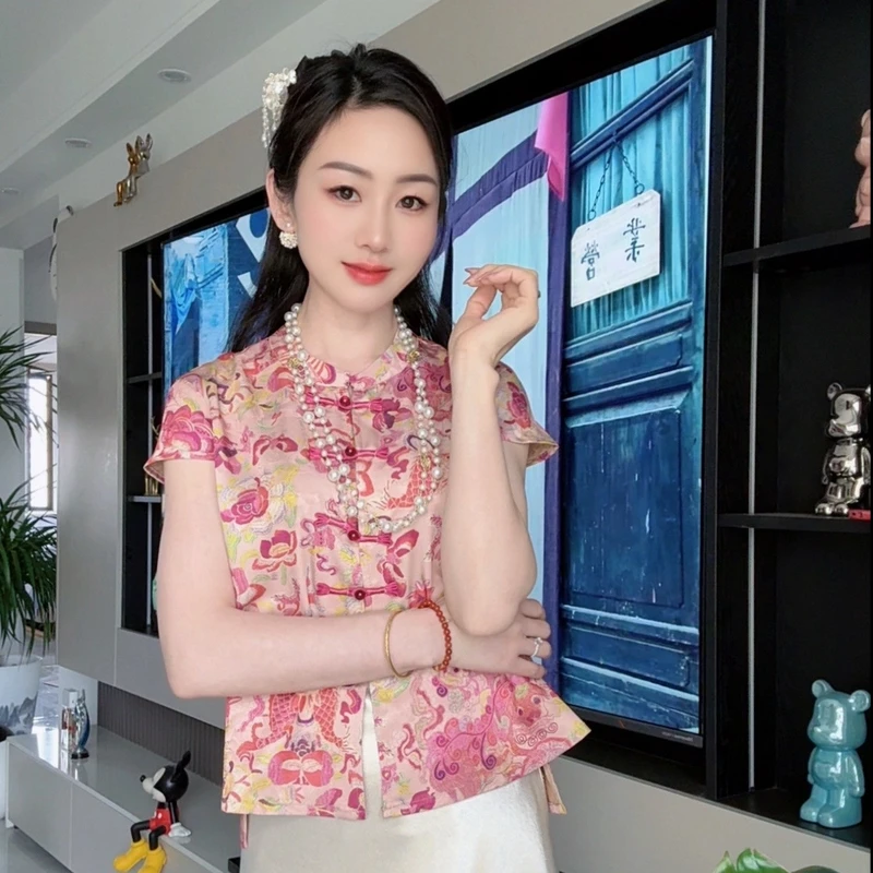 【如鱼得水】马甲百搭夏季提花圆领常规款马夹无袖印花气质时尚上衣
