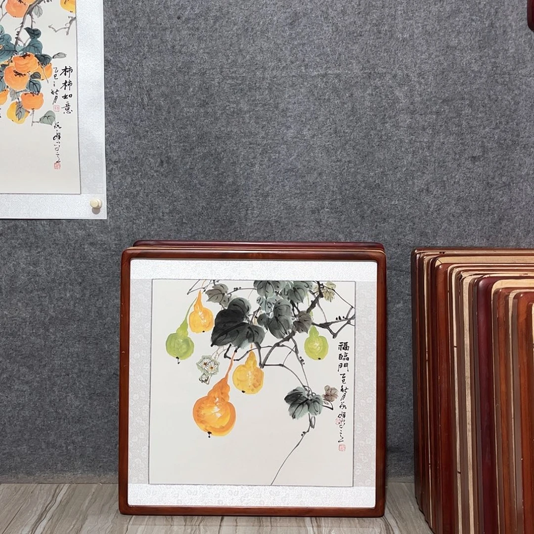 国画书画作品带框63×63