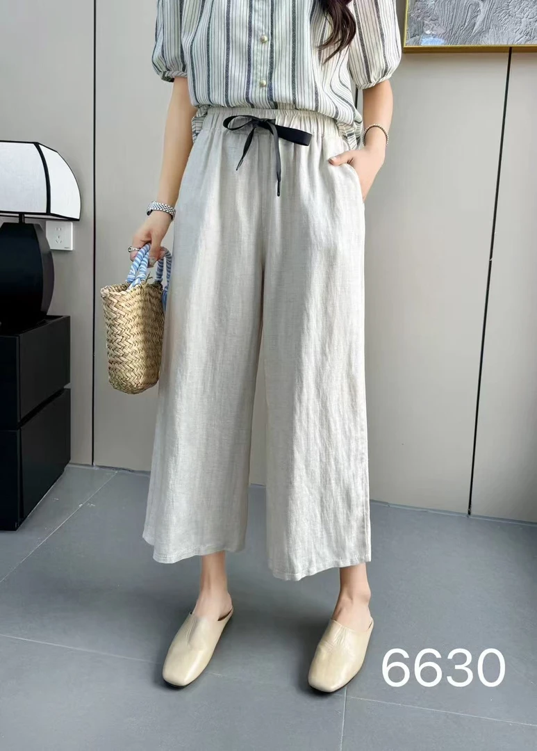 九分直筒百搭麻裤～110斤～150斤左右