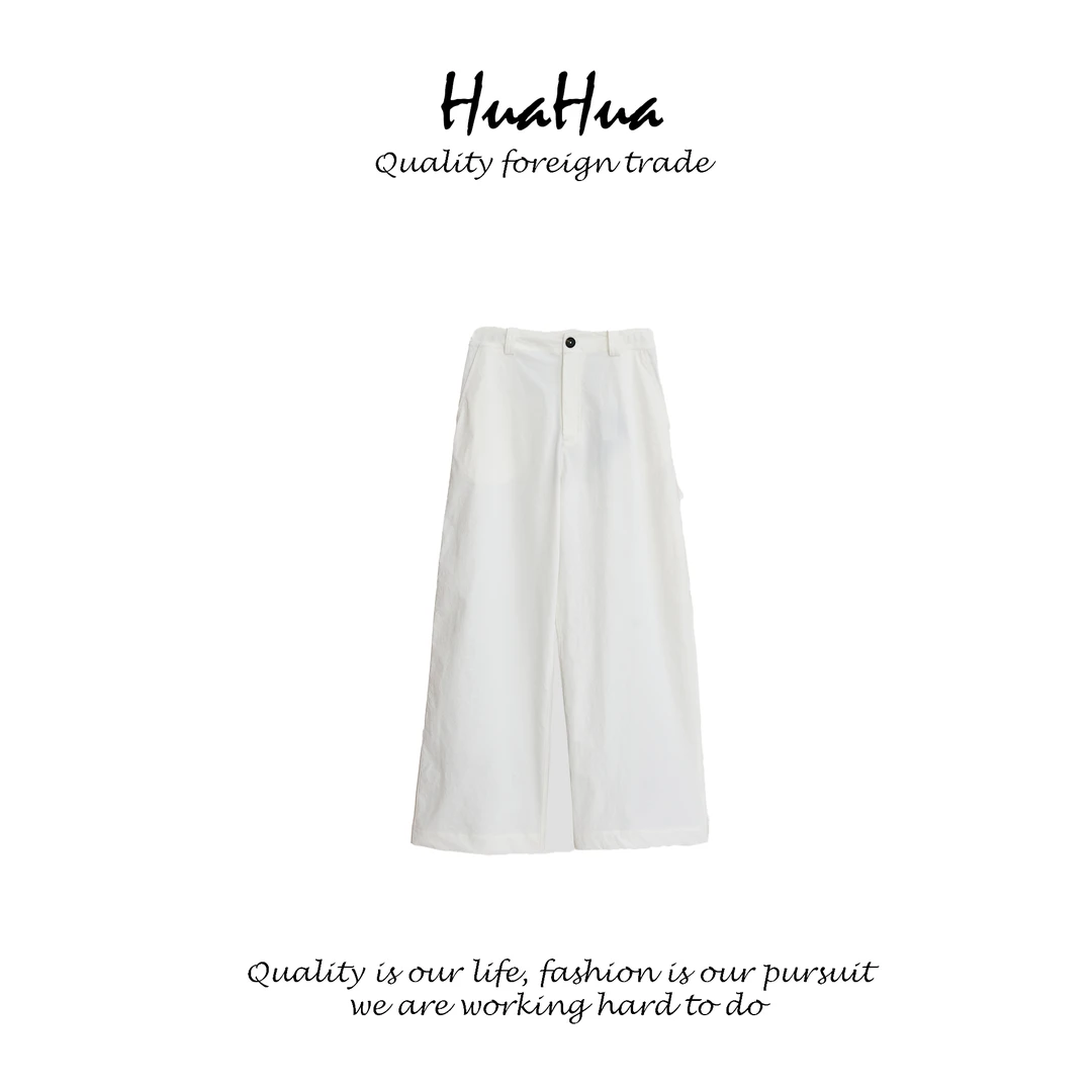 HUAHUA 【手熨平】抗皱超态工装裤阔腿立体剪裁