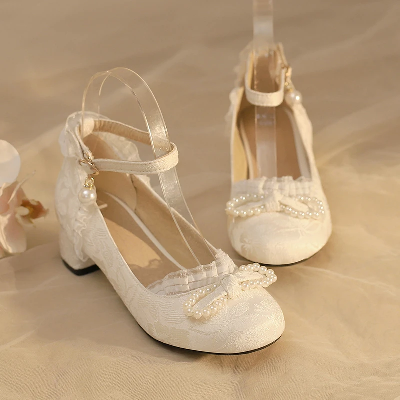 女童公主鞋新中式国风凉鞋儿童高跟鞋6-12小女孩汉服鞋古风皮鞋