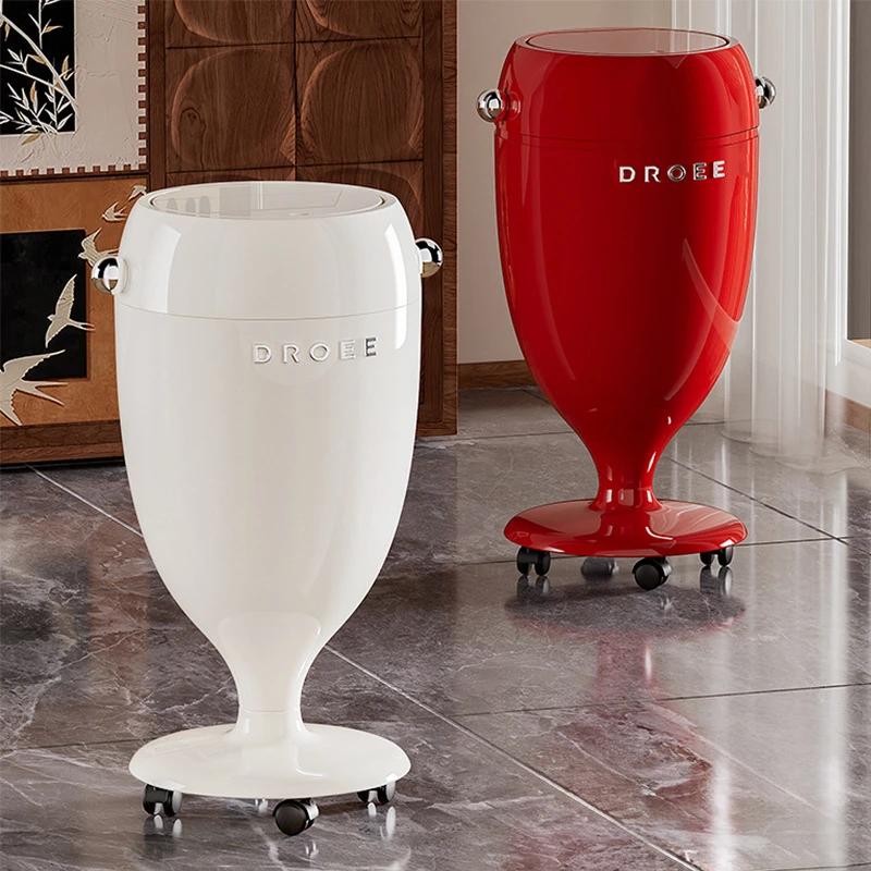 垃圾桶家用客厅2026新款卧室大容量轻奢高档高颜值带轮带翻盖纸篓