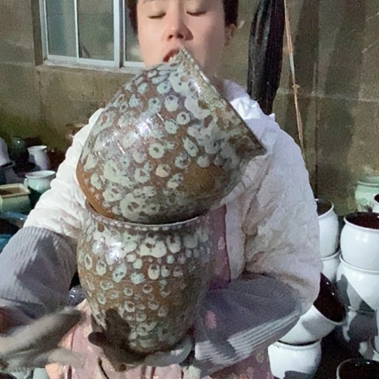 紫砂花盆瑕疵口17高21