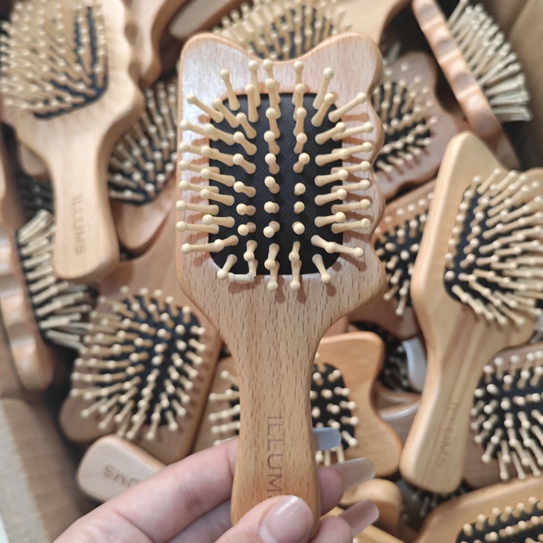 家用榉木梳子便携气垫梳头皮按摩顺发气囊梳S0098