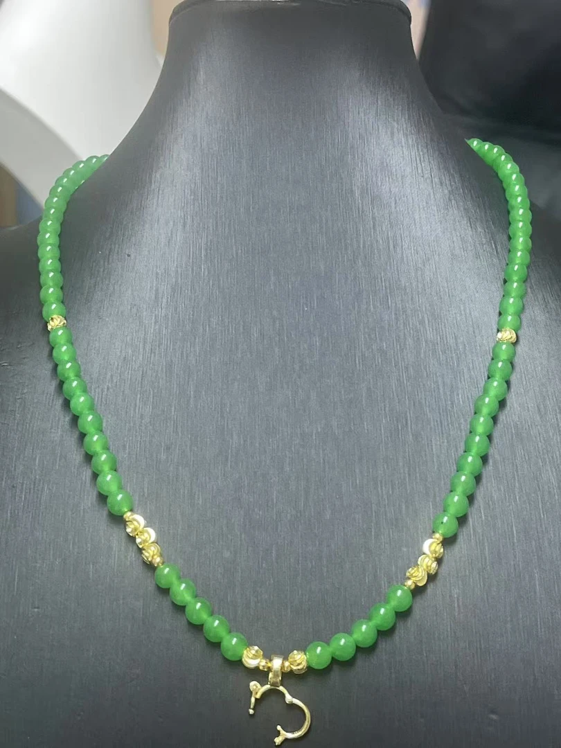 翠绿色万能链6MM项链气质