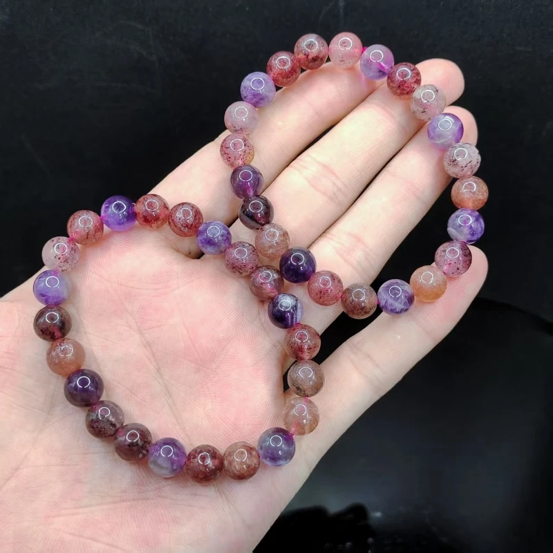 【老三珠宝】极光水晶单圈手串Y29【多样性发其一】约8mm