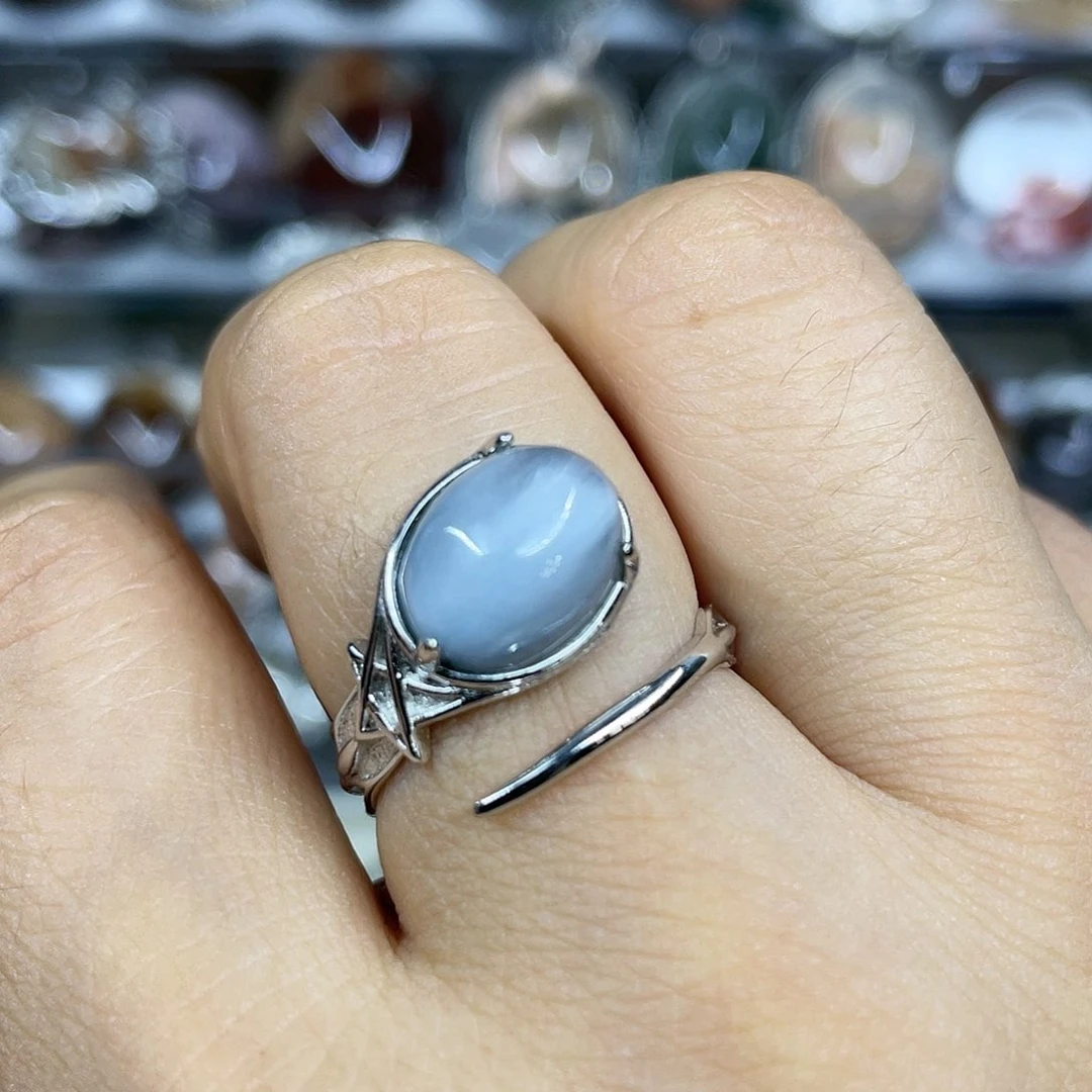 【闪购商品】银S925镶嵌珠宝半成品水晶戒指