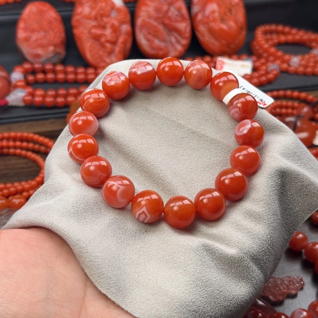 南红玛瑙未镶嵌手链