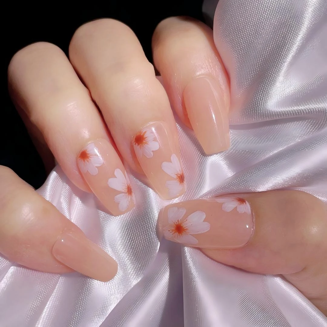 【小雏菊】纯手工定制美甲拆卸穿戴甲手绘穿戴甲美甲穿戴甲片美甲片