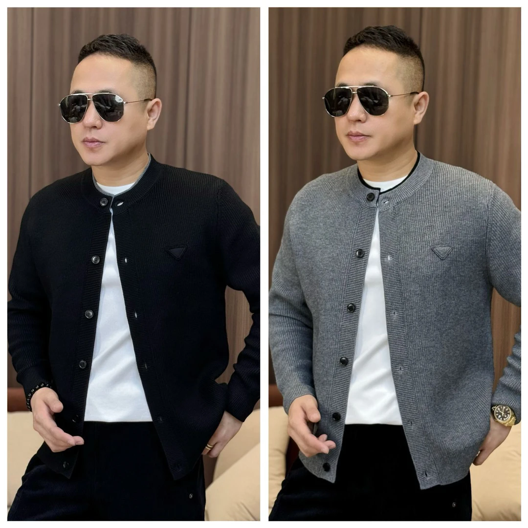 孙先生男装｜绵羊毛混纺秋季男款叠穿圆领粗线针织开衫79137