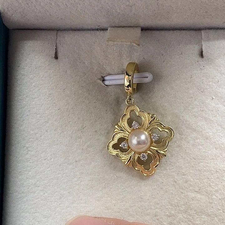 海水珍珠银S925镶嵌吊坠(不含链)不带证书