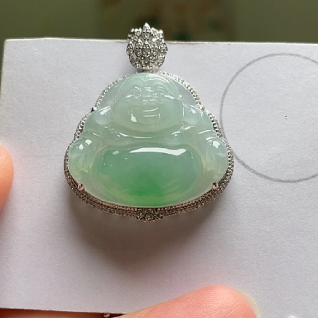 【闪购商品】吊坠(不含链)18K金镶嵌翡翠