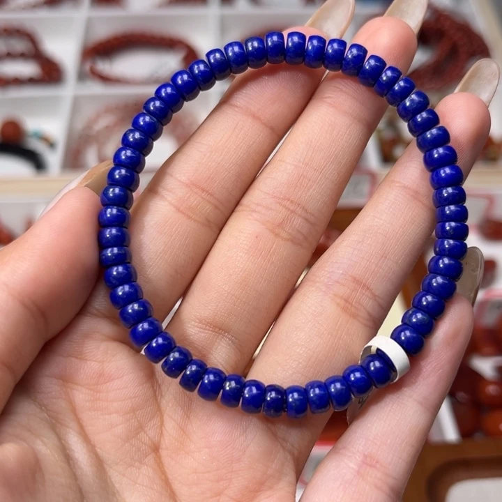 青金石未镶嵌手链精工直切老型5.5+mm