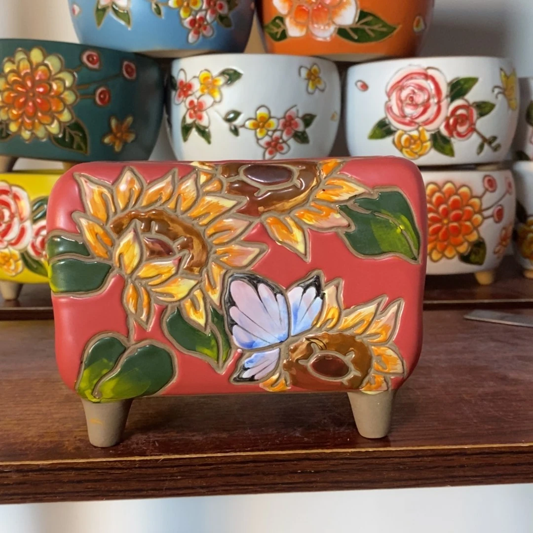 红陶韩式多肉植物花盆