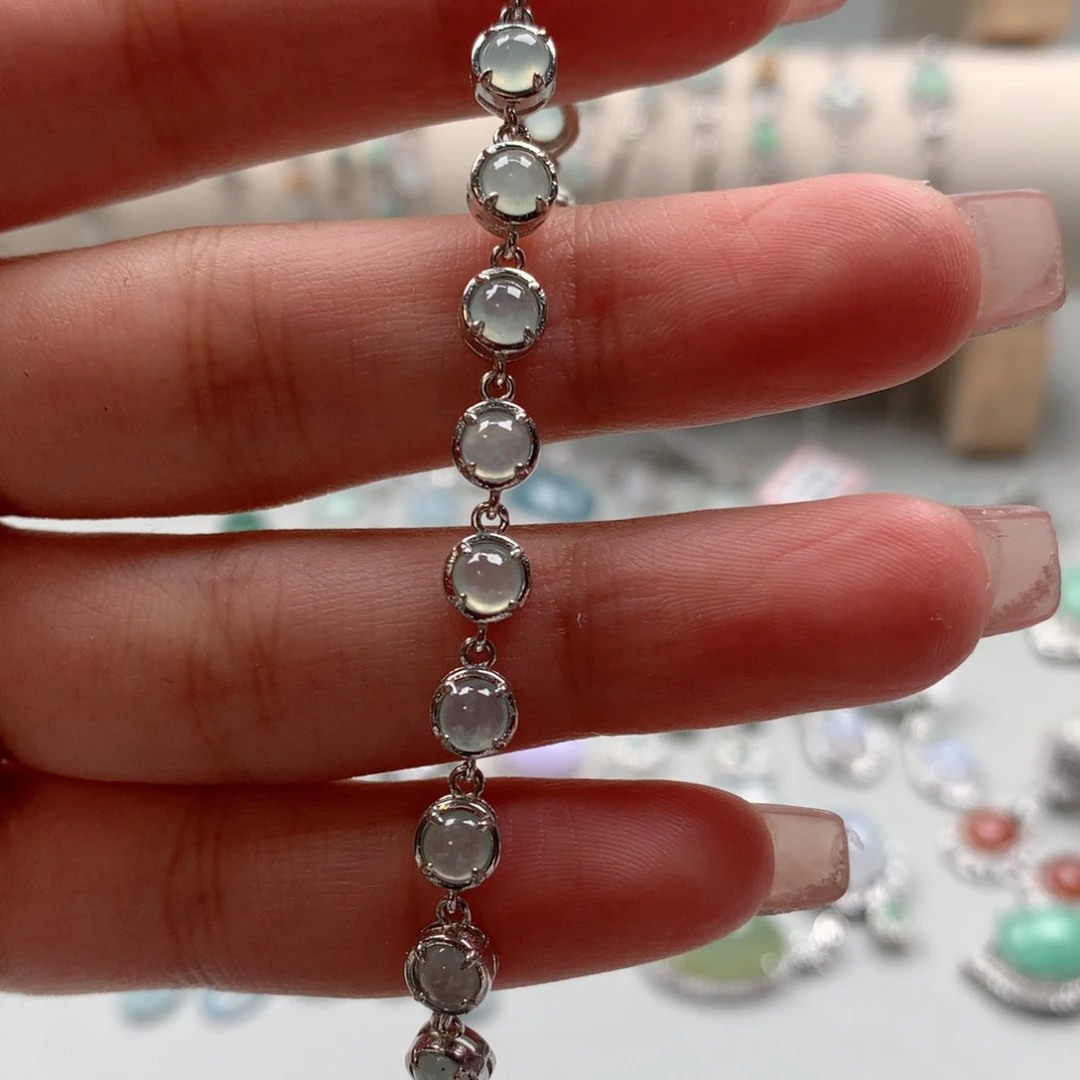 翡翠戒指银S925镶嵌233444