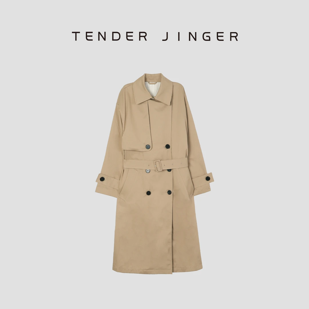 Tender Jinger长款双排扣风衣外套T51HMD80149