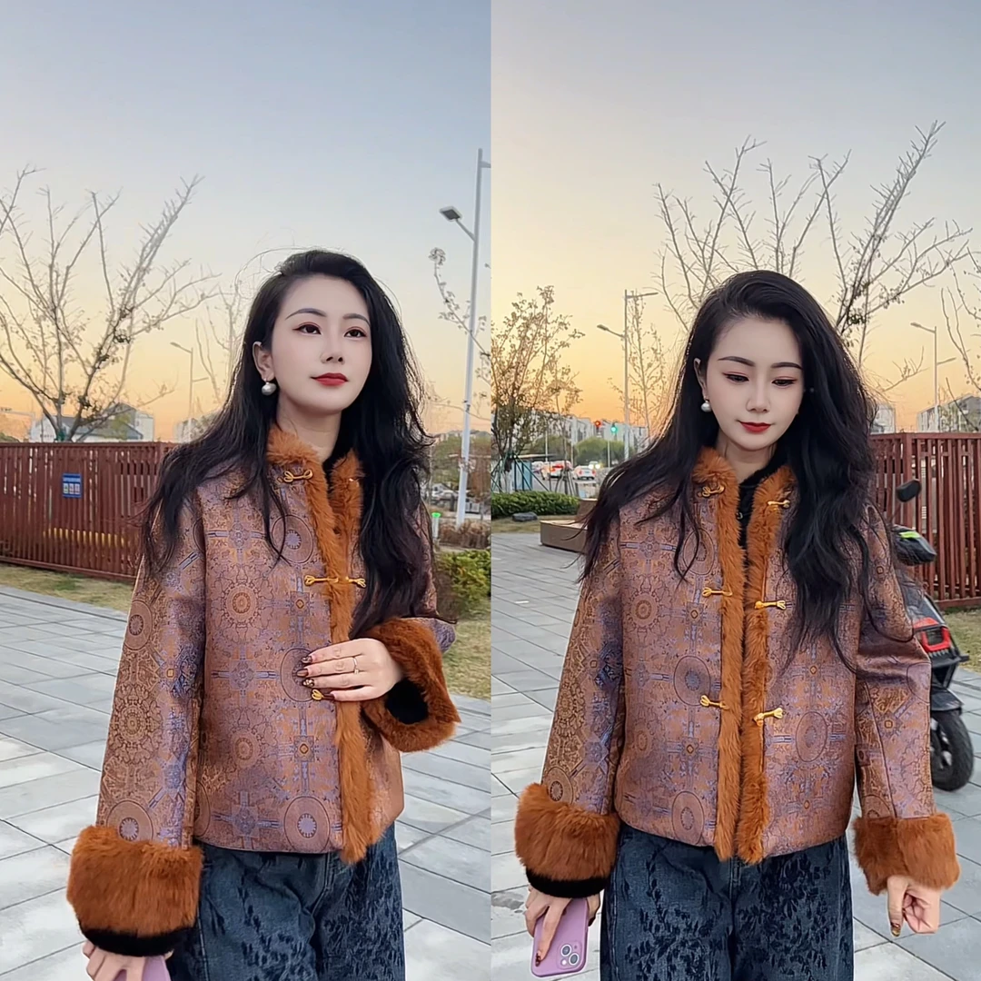 7205（加棉）新中式女装外套 中国风秋冬新款加厚女式上衣