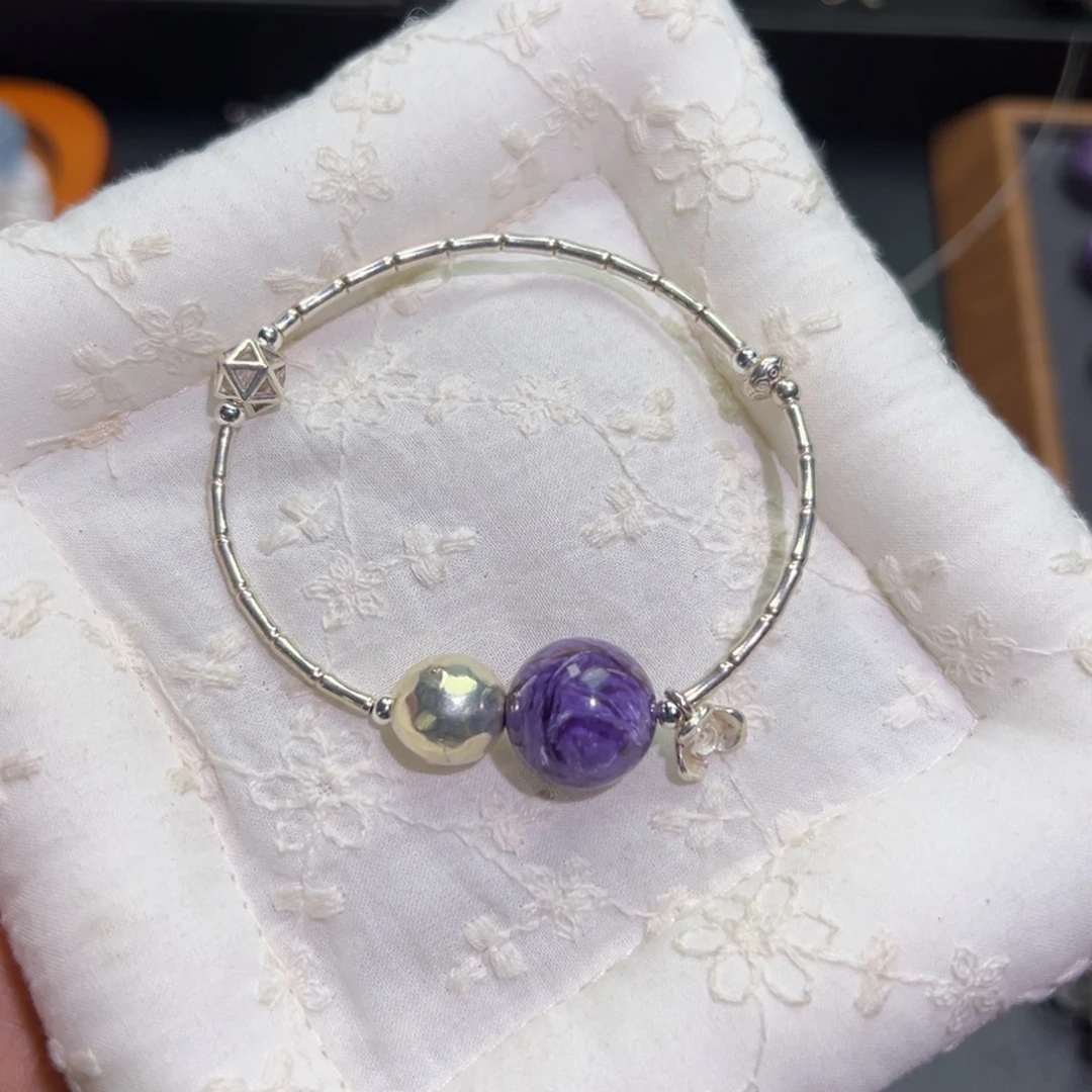 手串银S925镶嵌烟晶