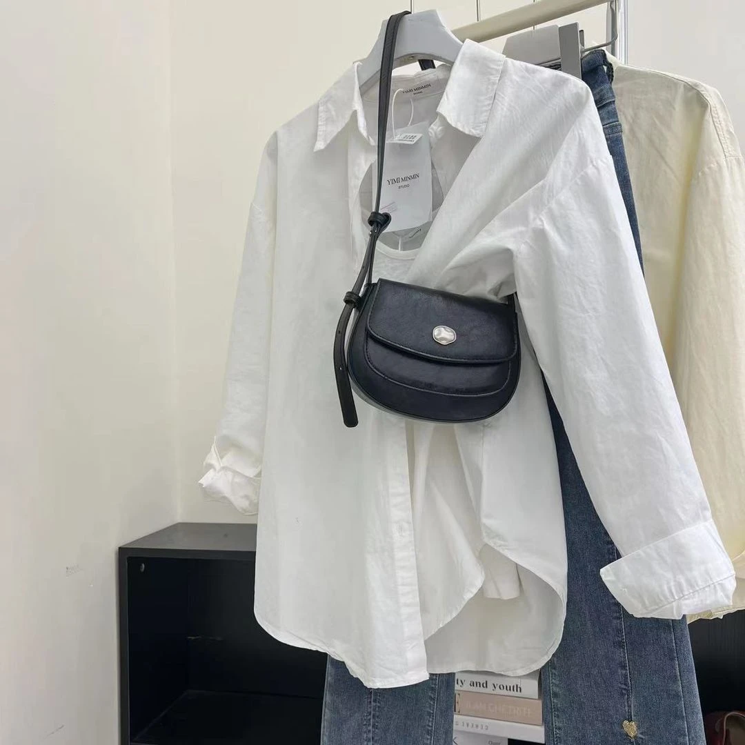 【高品质洗水棉】外穿百搭纯色休闲白色长袖衬衫韩版衬衣时尚防晒衣