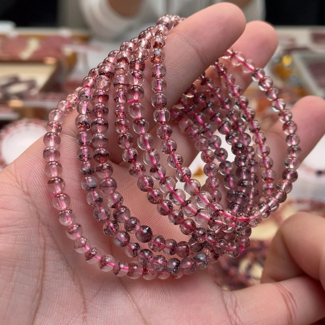 未镶嵌手串水晶聚宝盆金草莓 多样性发一