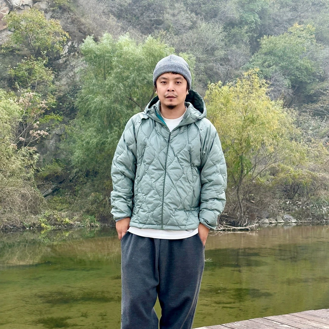 薄款可拆卸马甲羽绒服男款户外休闲保暖冬季复古绗缝连帽