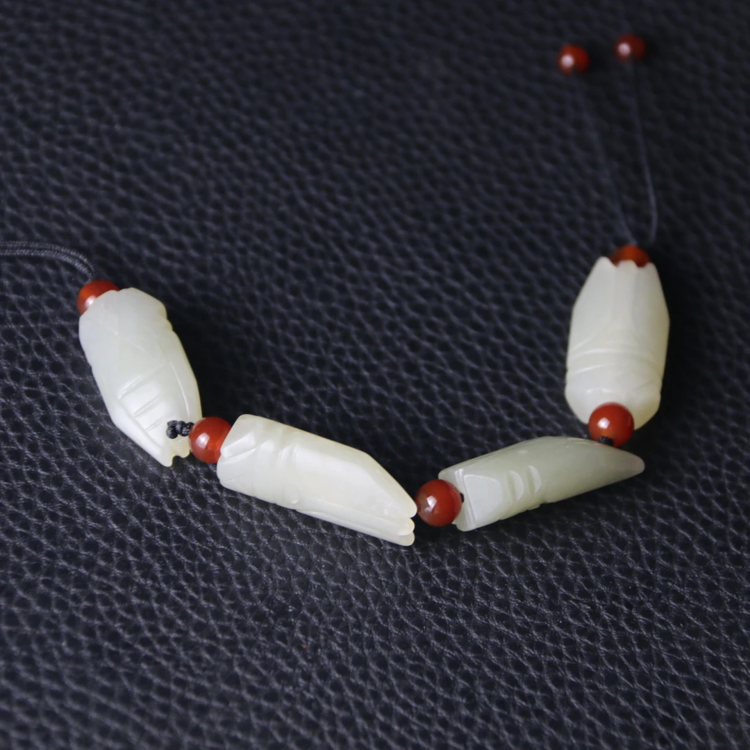 TCWWA07533清晚和田白玉蝉形挂件