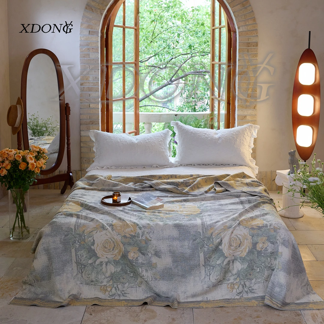 XDONGY（冬云家纺）200*230法国皇室定制 磨砂玫瑰灰 柔软亲肤 床盖