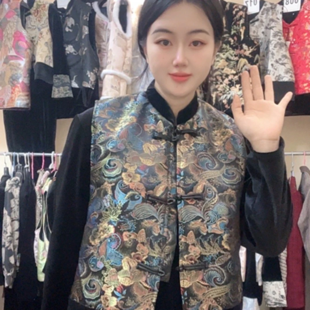 新中式气质减龄马甲洋气打底裙两件套秋冬新款胖妹妹气质新年套装