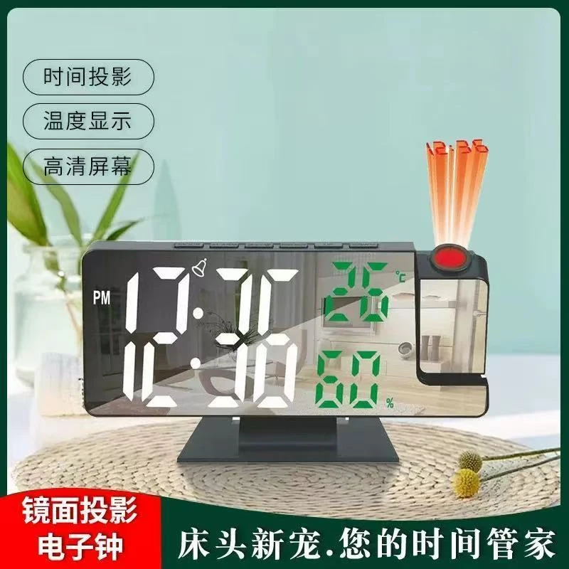 新款床头闹钟学生LED温显示贪睡智能电子时钟时间记忆台钟大屏幕