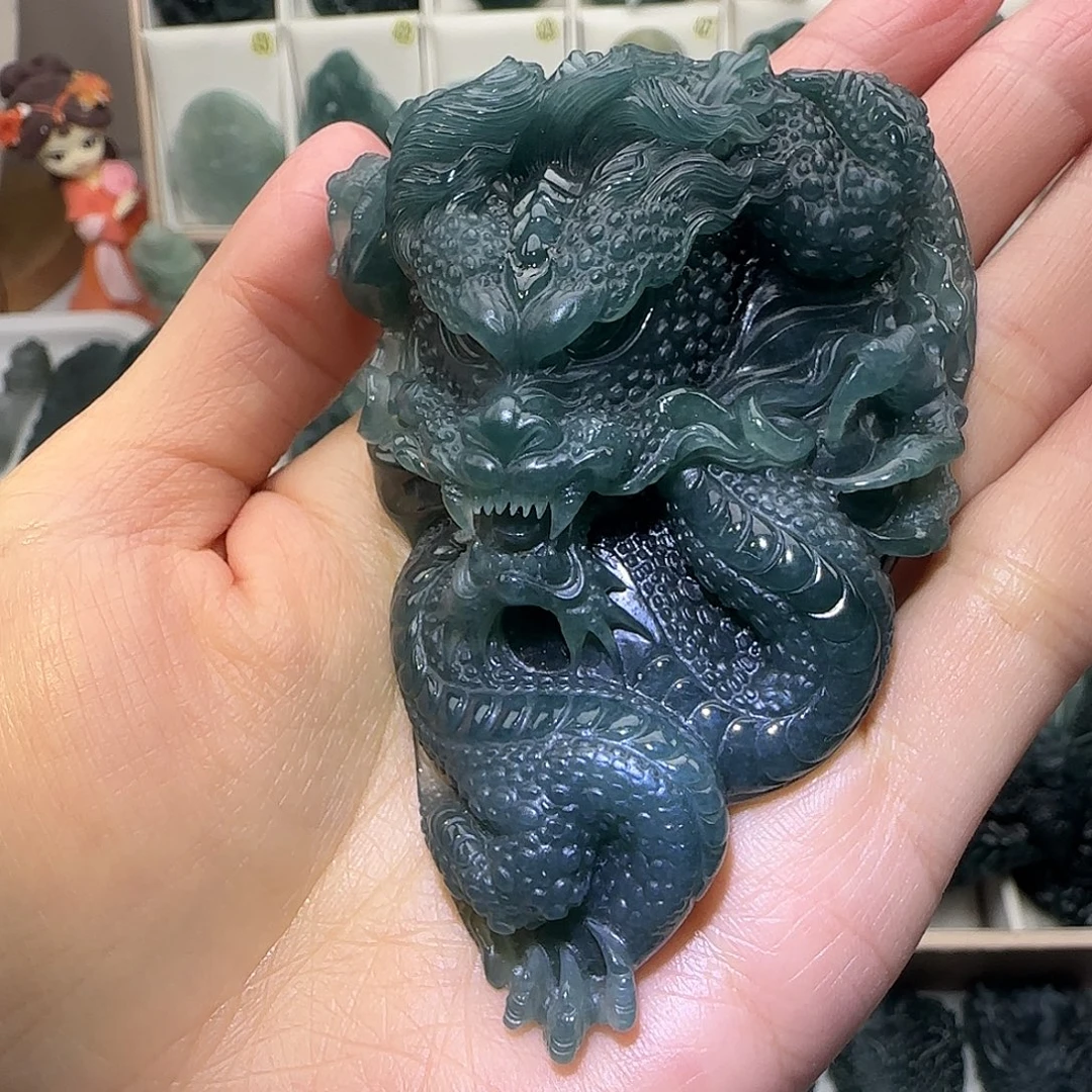 静***心定制翡翠未镶嵌大威天龙翡翠定制