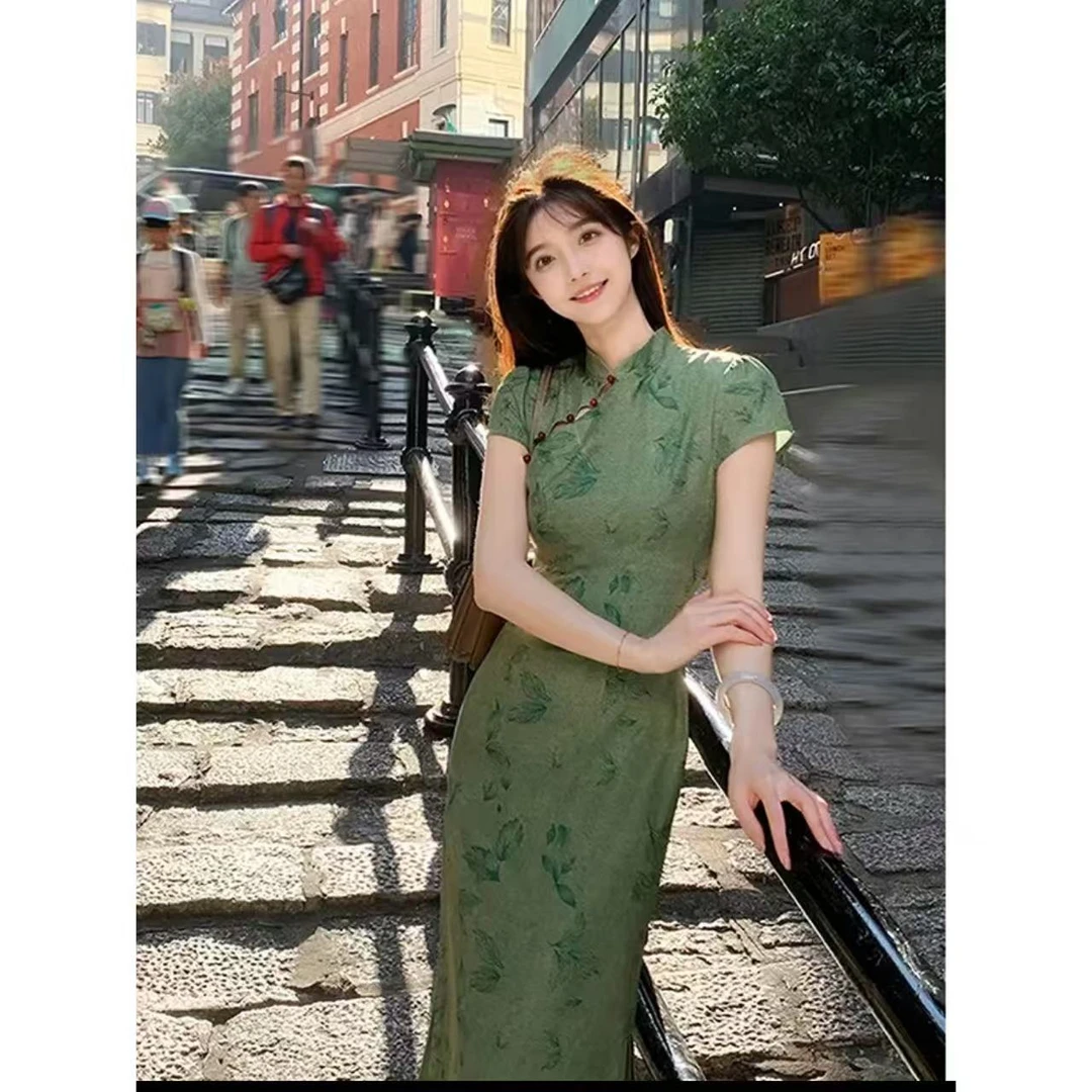 【彬】新中式复古碎花旗袍改良年轻款旗袍女2025早春新款连衣裙