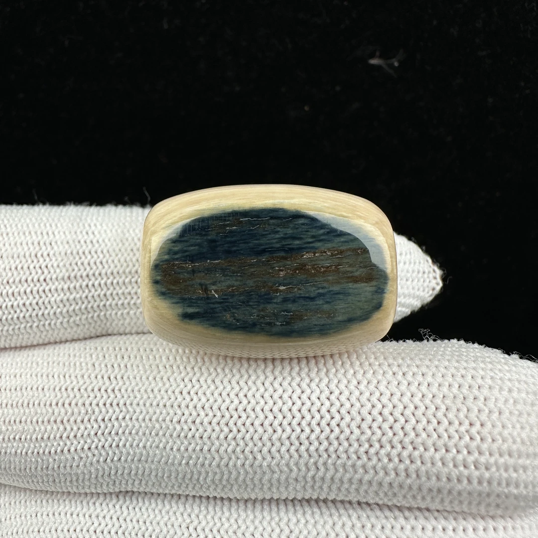 J6445天然猛犸牙 蓝眼睛桶珠 19*26.3mm支持鉴定 假一罚四