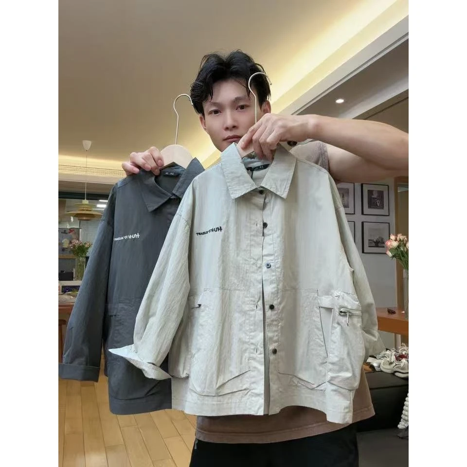 儿童多口袋衬衫2025秋季新款韩版宽松男童女童上衣百搭洋气外套