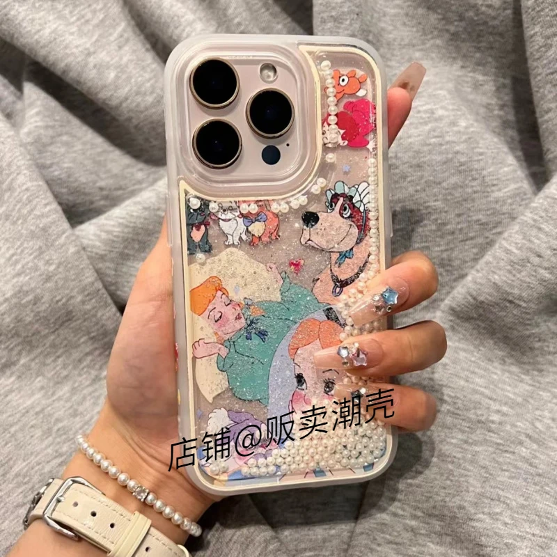 动漫爱丽丝公主流沙适用于苹果iPhone16promax手机壳13/14透底15p