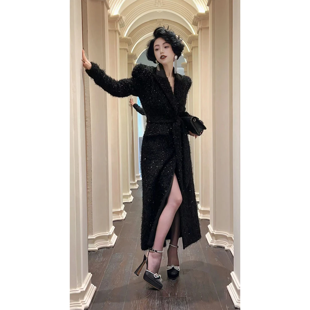 LYXJ【阑珊星河】秋冬毛呢长款外套10519