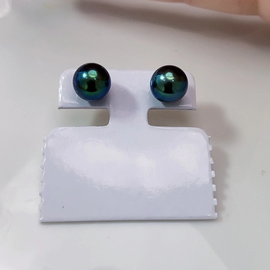 18K金镶嵌海水珍珠拍10发1极光大溪地耳饰鹿****?